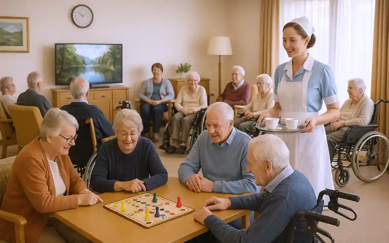 Menschen im Seniorenheim