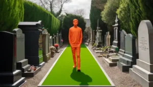 Statue orange Figur